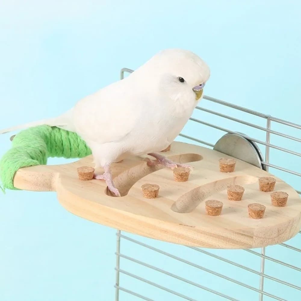 Wooden Parrot Puzzle Wear-Resistant Bite Resistant Bird Chewing Durable Block Cork Parrots Grinding Perch Training