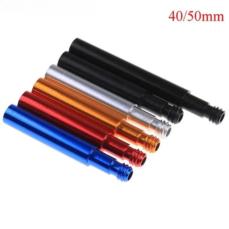 6PCS 40/50mm Prolunga valvola Presta in alluminio Adattatore stelo valvola francese con cappucci Nucleo per ruote bici con bordo profondo