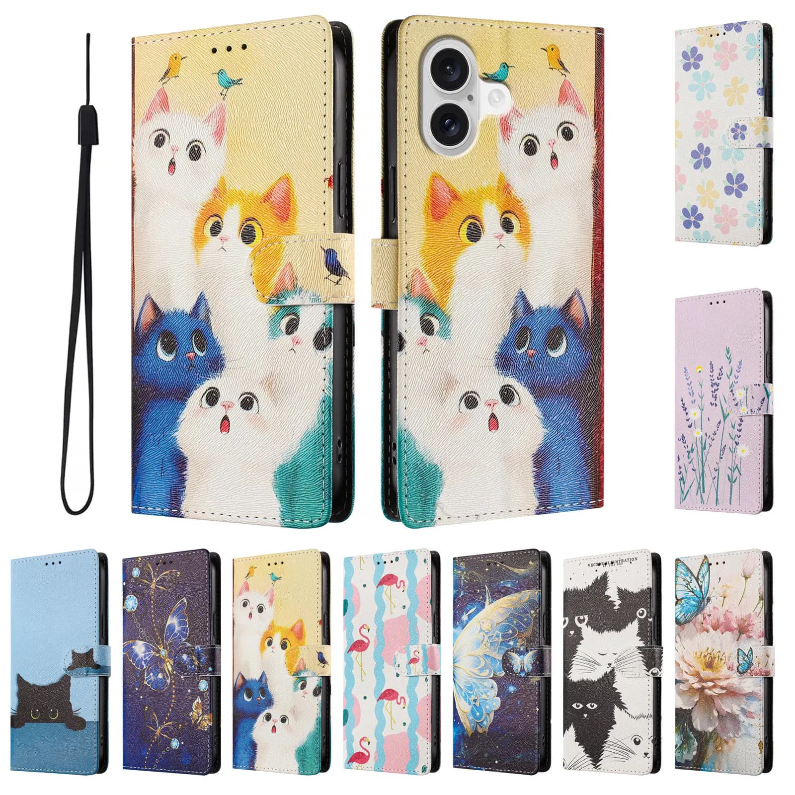 Wallet Phone Case for Honor Play 10 7T 6T GT Magic 8 7 6 5 Pro Lite Leather Flip Cover with Card Slots Kickstand Wrist Strap