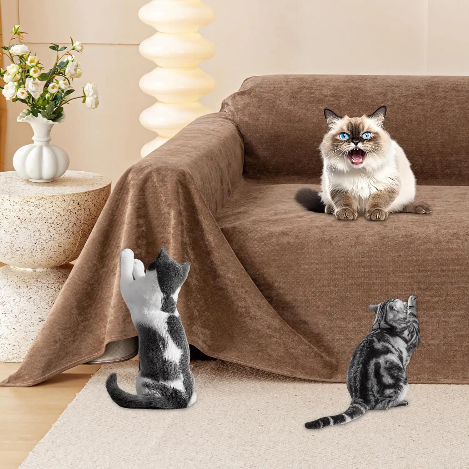 Waterproof and Anti-scratch Cover for Cats and Children, Durable Sofa Protector Suitable for Pets 300x180 cm, Easy to Wash