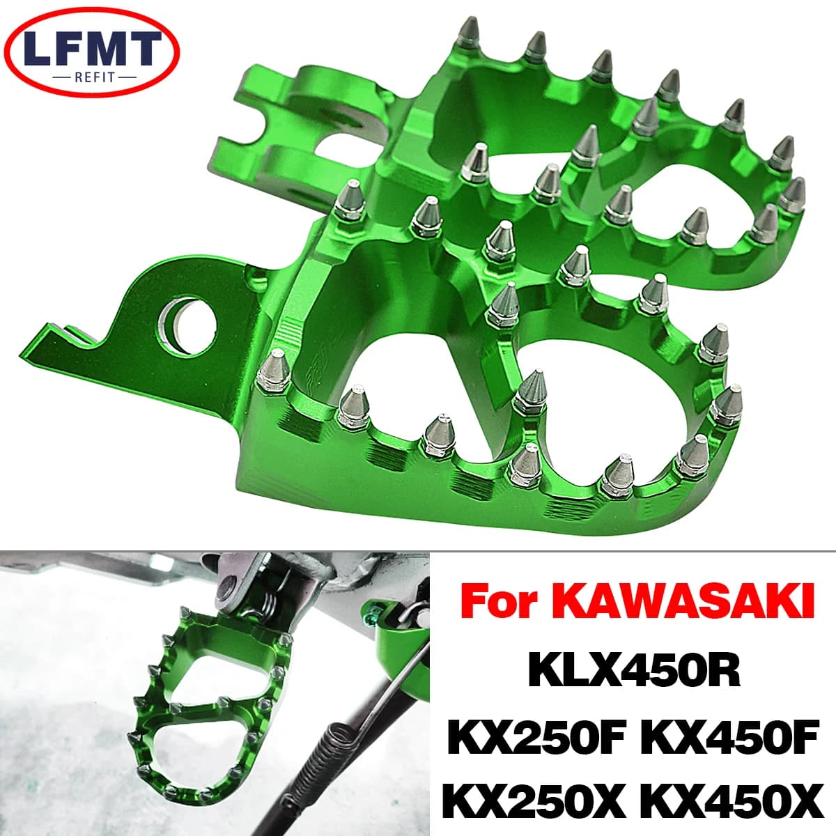 Moto CNC poggia pedali pedane pedane per Kawasaki KX250F KX450F KX250X KX450X KLX450R KX 250F 450F 2006-2021 2022 2023