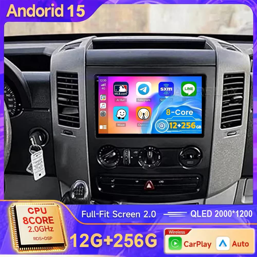 Android 15 for Mercedes Benz B200 Smart Fortwo 451 2006-2009 Radio 2Din Stereo CarPlay Audio Media player GPS Autoradio