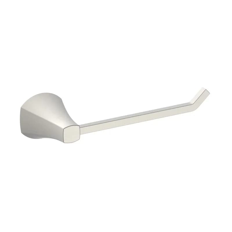 Simple Flare Style Wall Mount Toilet Paper Holder Satin Nickel Finish