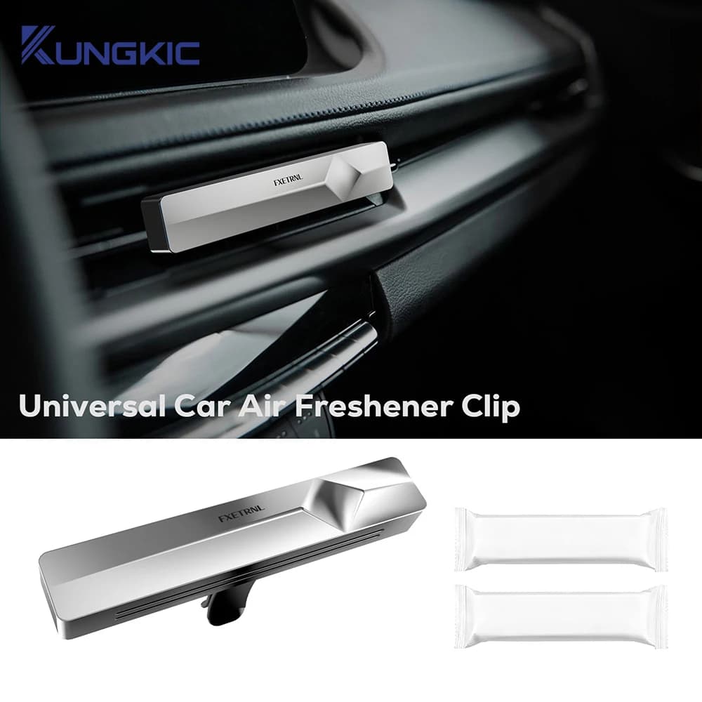 Diffusore di fragranze per auto in lega di zinco alla moda con clip di ventilazione per Tesla Model 3 Highland 2024 Model Y 2025 Bastoncini di ginepro inclusi