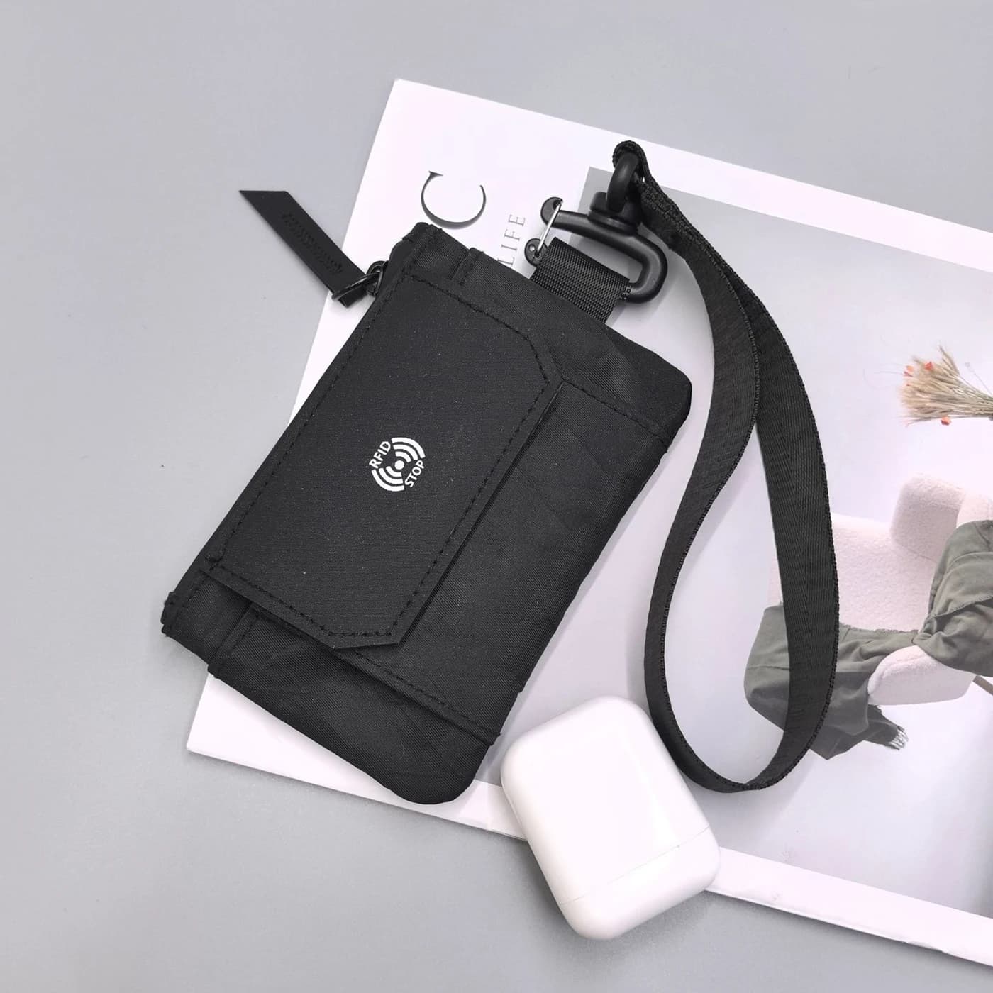 X-pac Portafoglio da viaggio Porta carte con blocco RFID Portamonete con cerniera Portafoglio da donna/uomo con pochette Trend Mini borsa per giovani
