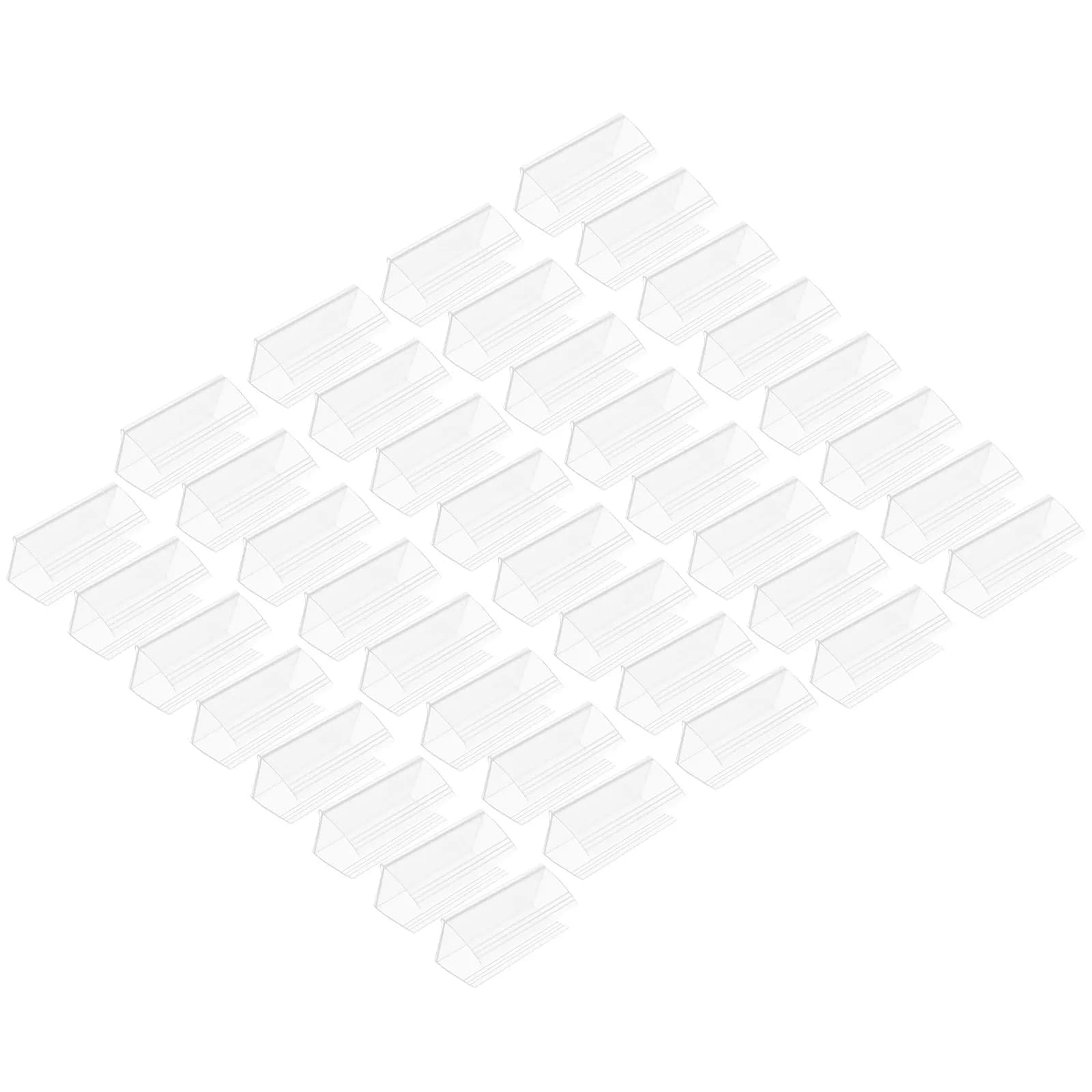Portaetichette trasparenti da 40 pezzi, espositore da scaffale in plastica per negozi al dettaglio e supermercati, per cartellini dei prezzi, resistente agli urti, sicuro
