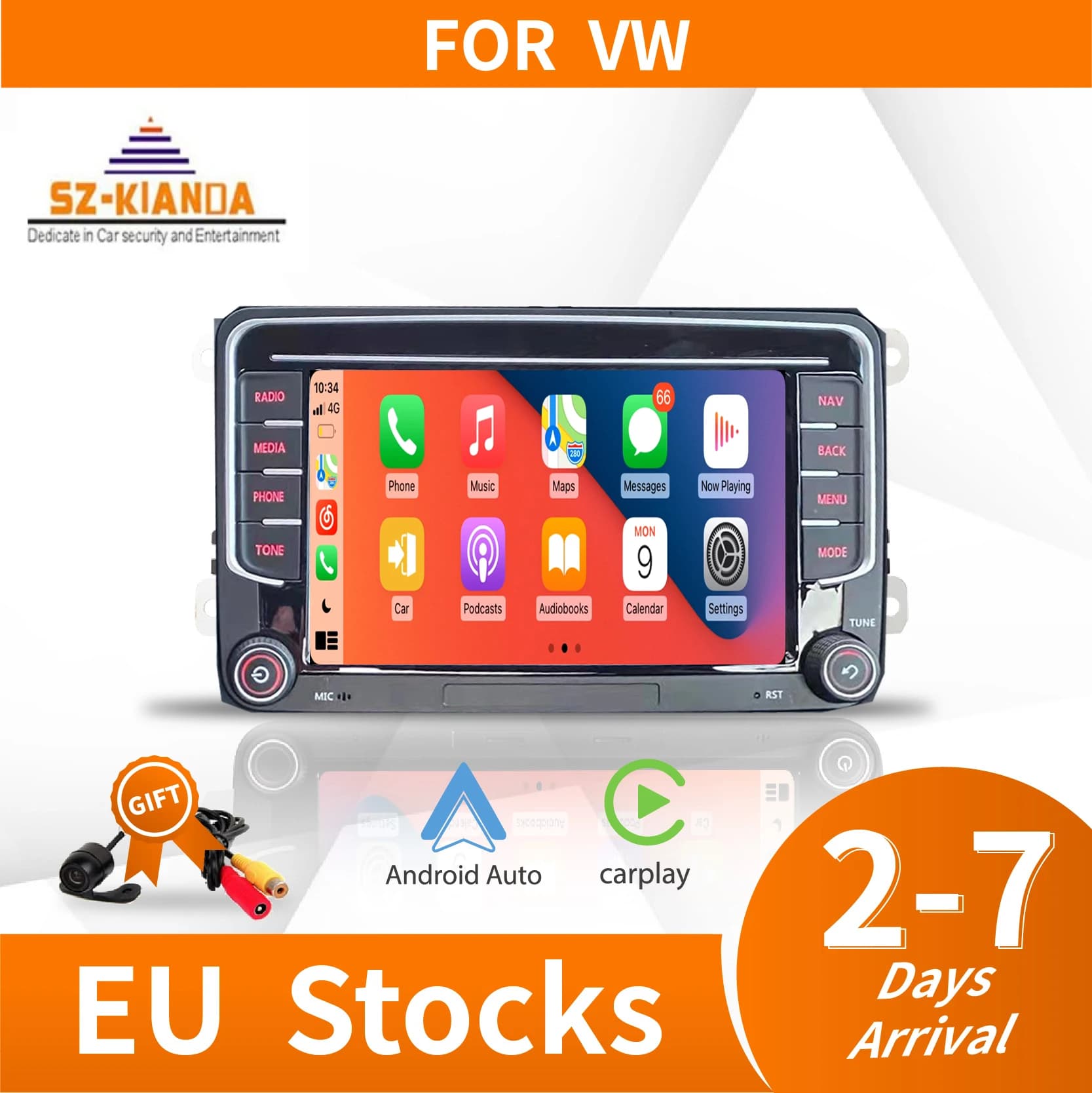 Carplay 2 Din Android 12 autoradio GPS per VW Volkswagen Skoda Octavia golf 5 6 touran passat B6 polo Jetta 2Din Radio