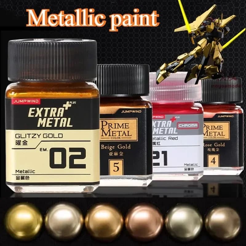 18ml Super Metal Color Series Model Paint Art Hand Cartoon Character Model Color Effect Painting Decorative Acrylic Pigment