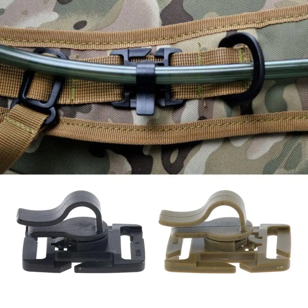 Outdoor Moisturizing Package Water Vesicle Drinking Tube MOLLE Plastic Clip Holder Dia. 8-10 mm