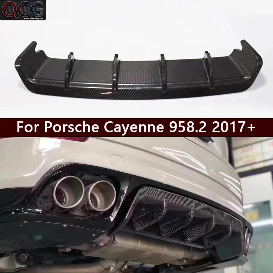 For Porsche Cayenne 958.2 GTS Carbon Fiber Lip Posterior Auto bumper Rear Diffuser Splitter Rear Spoiler Accessories Auto Body Kit