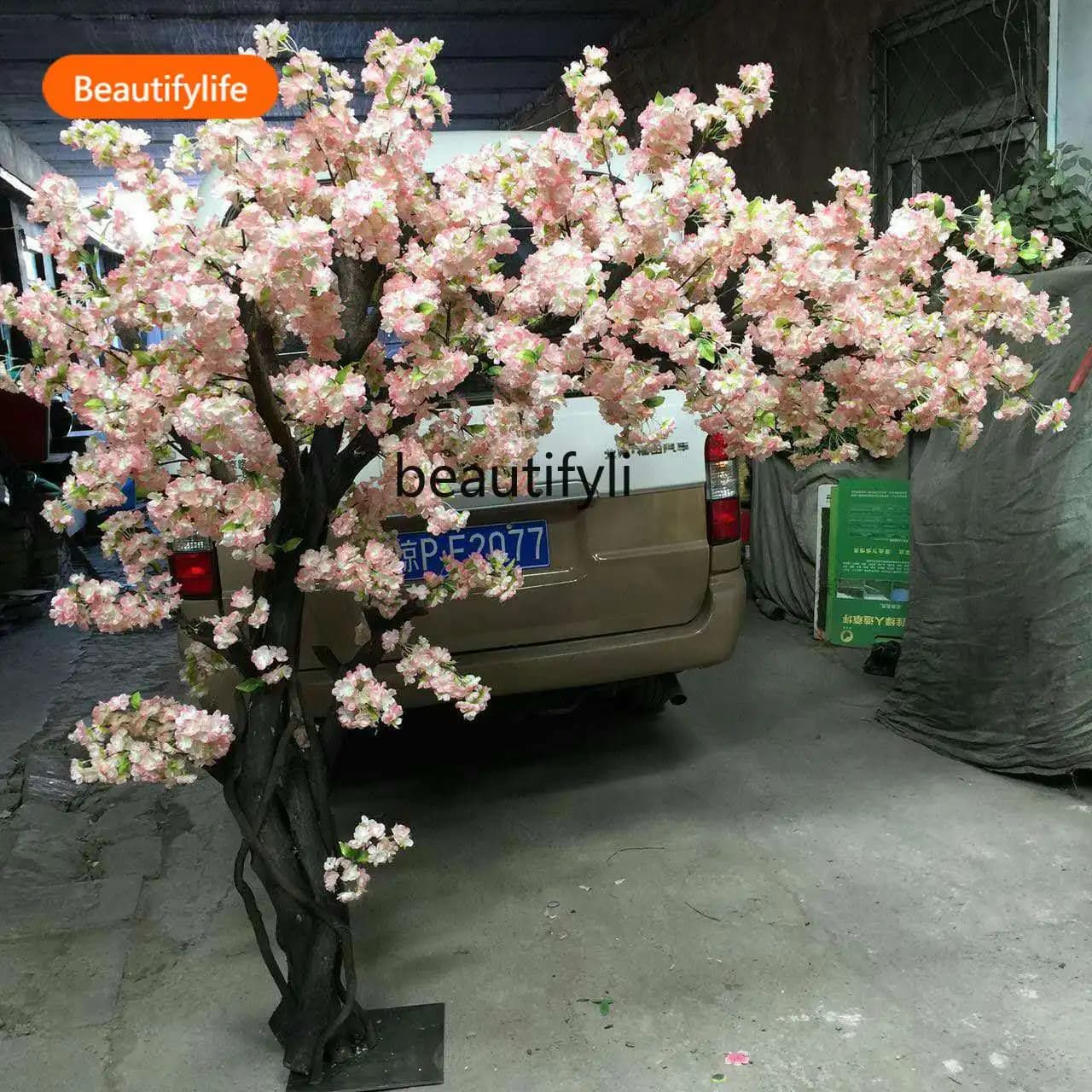 a48 Imitative Tree Sojourn Decoration Hotel Wedding Set Cherry Flower Large Project Artificial Green Plants