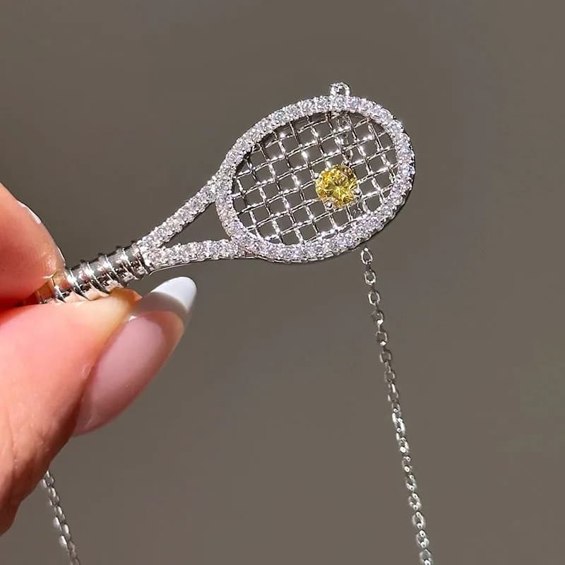 Set of Sparkling Jewellery with Creative Design, Yellow Diamonds Set, Fine Chain Necklace Tennis and Wedding Bracelet
