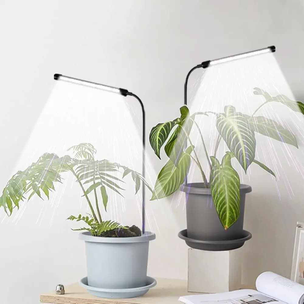 Lamp for Coltivazione a Collo d'Oca, 2 Pieces, 6000K Spettro Completo, for Bonsai da Interno, Piante Grasse, Microgreens, Mini Piante, Dimmable