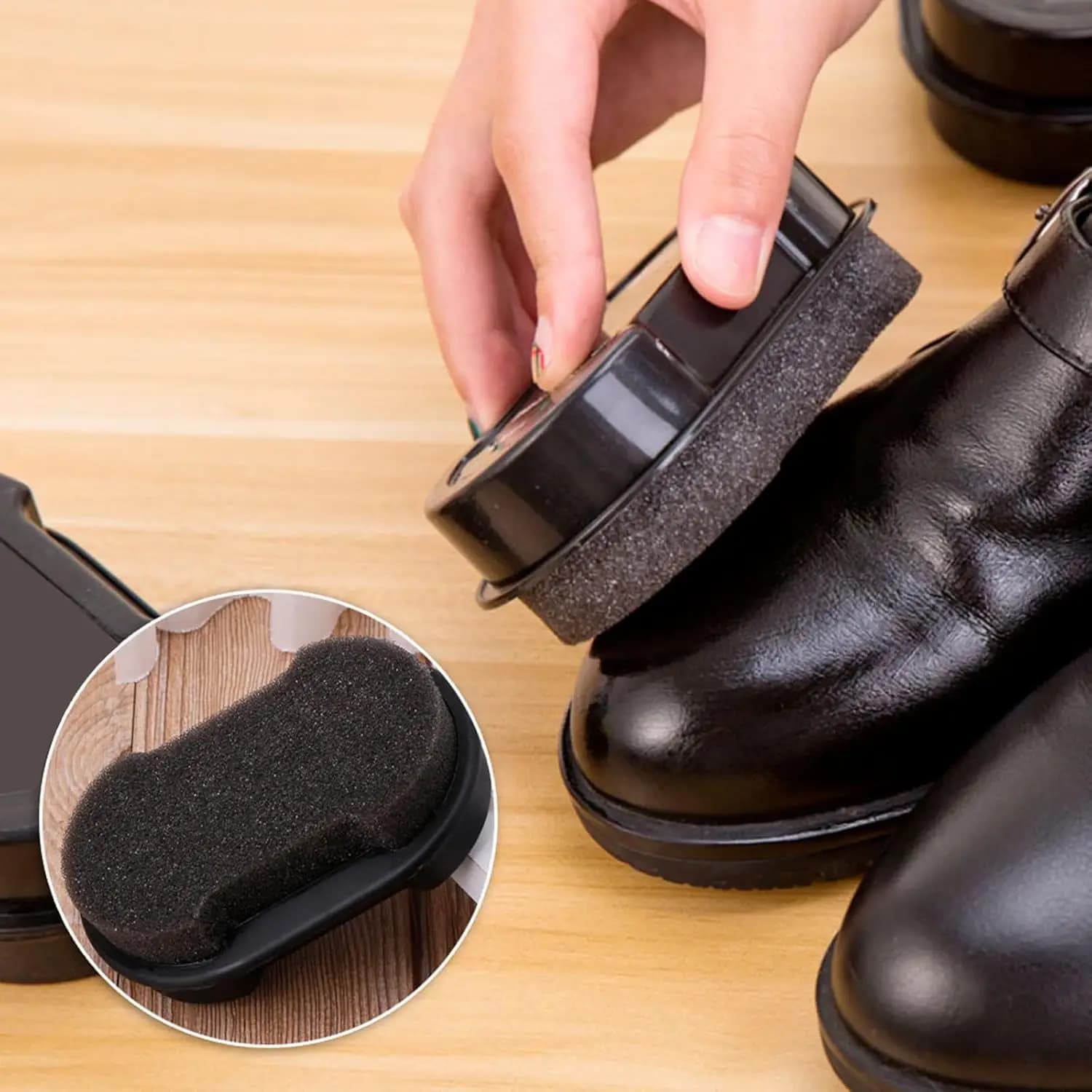 Set di 1/3 Spazzole per Lucidatura Scarpe, 2-in-1 a Doppia Faccia per Pulizia e Lucidatura di Scarpe in Pelle, Kit per Cura Domestica