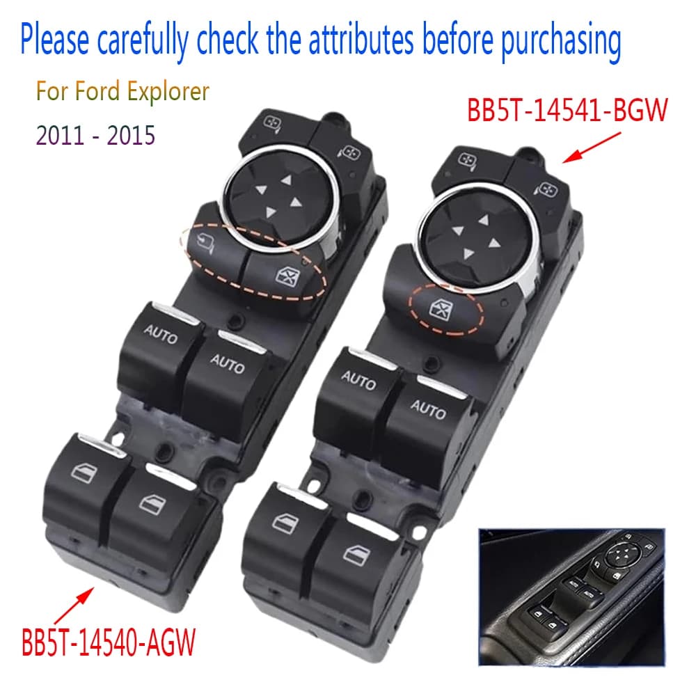 Per Ford Explorer 2011 2012 2013 2014 2015 Auto Elettrica Finestra Principale Interruttore Sollevatore Pulsante di Controllo BB5T-14540-AGW BB5T-14541-BGW