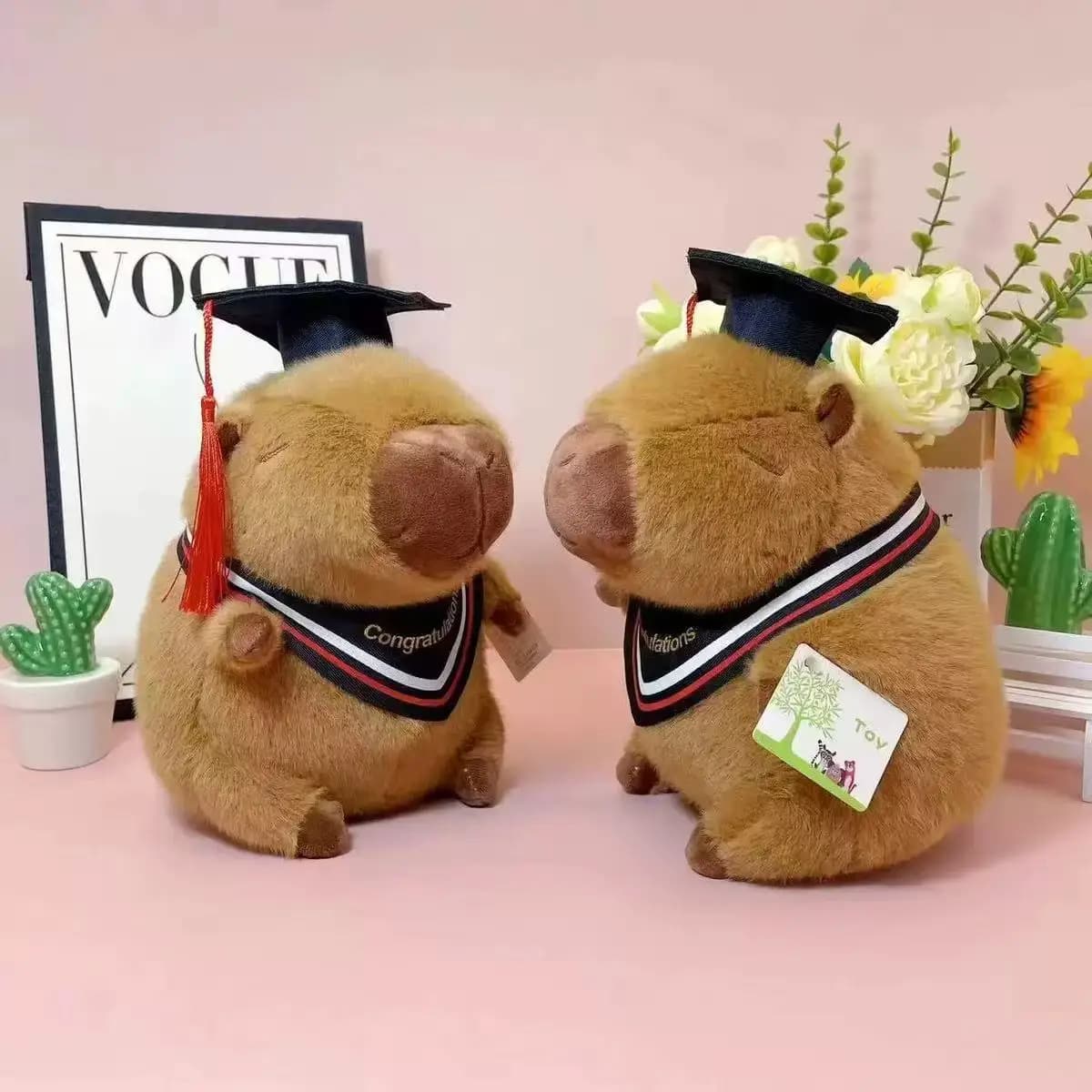 23 centimetri Laurea Capibara Peluche Bambola di Peluche Dottorale Cap Laurea Peluche Regalo di Laurea Per Gli Studenti