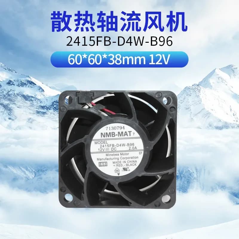 for 2415FB-D4W-B96 6038 NMB 12V 2.0A 6CM Double Ball Bearing High Airflow High Performance Cooling Fan