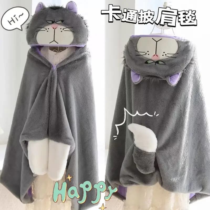 Cartoon Cute Lucifero Mantello con cappuccio Coperta Dormitorio per ufficio Autunno Inverno Caldo mantello per animali Coperta per pisolino Pratico regalo squisito