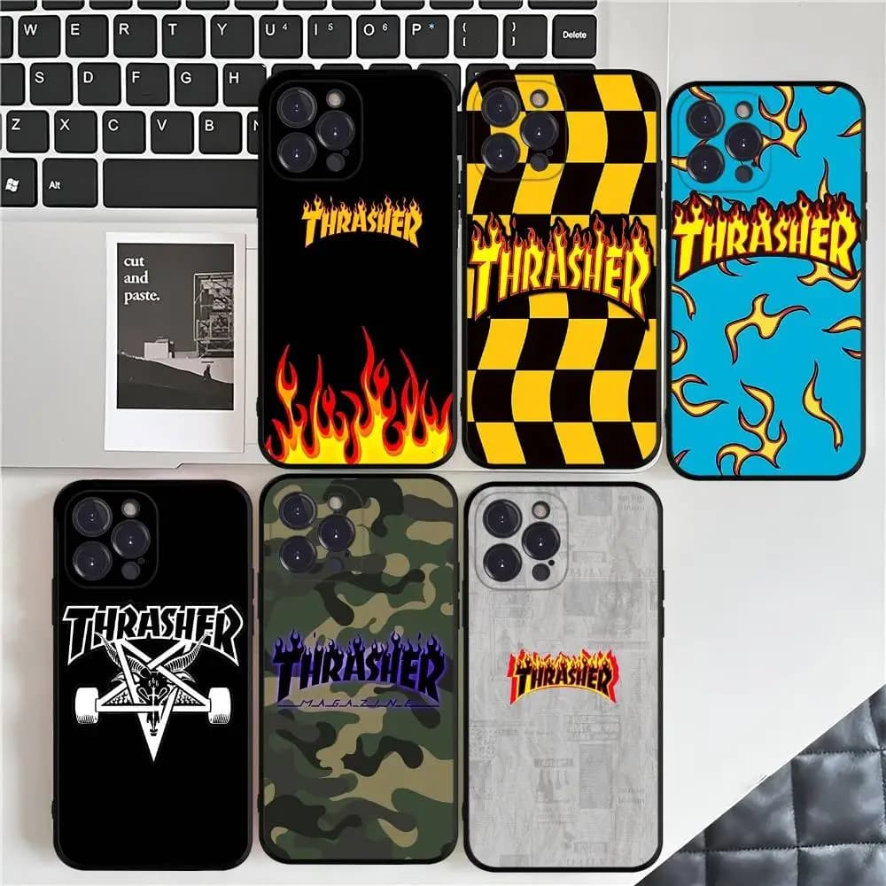 T-Thrasher Logo Phone Case For IPhone 17 16 15 14 11 12 13 Pro Max Plus Mini Soft Back Cover
