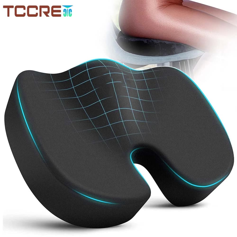 Cuscino per sedile da viaggio Coccyx Memory Foam Cuscino a forma di U per cuscino per sedia Cuscino per auto Supporto per fianchi da ufficio Massaggio Cuscino ortopedico