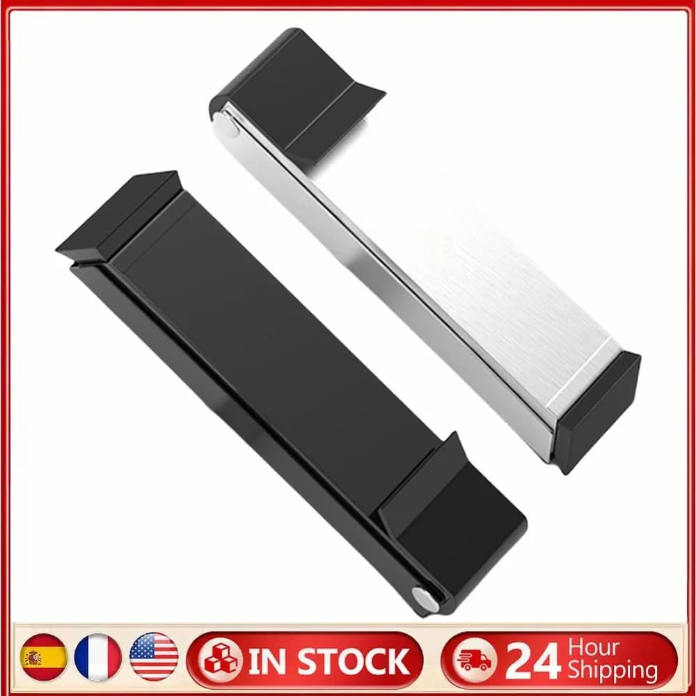 1 Pezzo Fermaporta di Sicurezza Antivento, Blocco per Cancello, Supporto per Porta con Pedale, Facile da Installare, per Casa e Ufficio, Argento/Nero