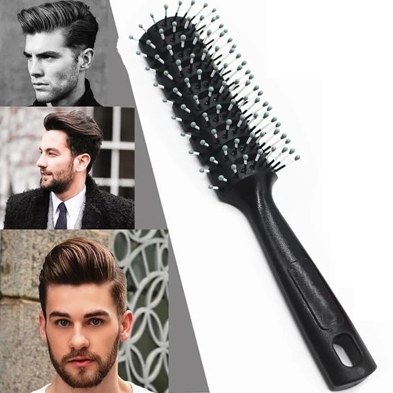 New Practical 1pcs Men Hair Brush Ceramic Iron Round Comb Barber Dressing Salon Styling Suitable Hair Care Tools