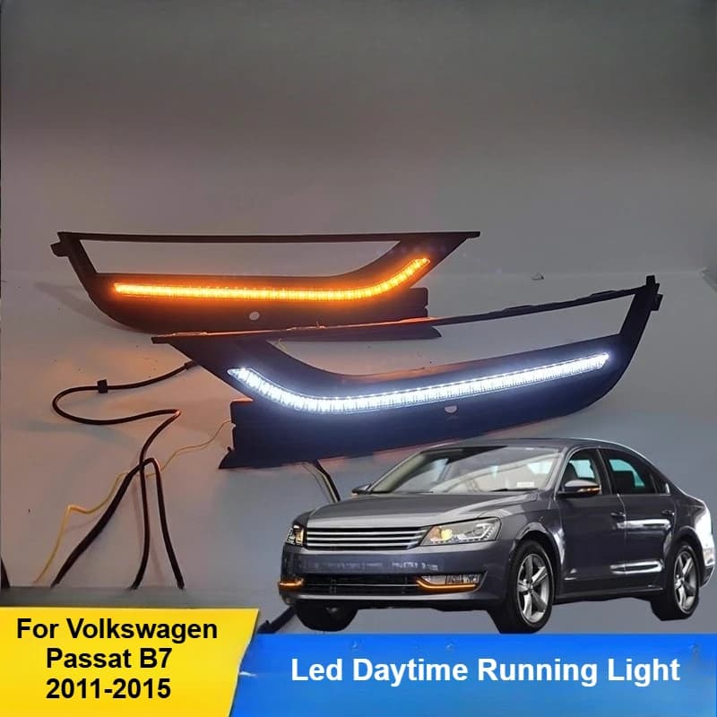 Per Volkswagen Passat B7 2011 2012 2013 2014 2015 Led Daytime Running Light Fendinebbia anteriore Dymanic Indicatori di direzione Accessori