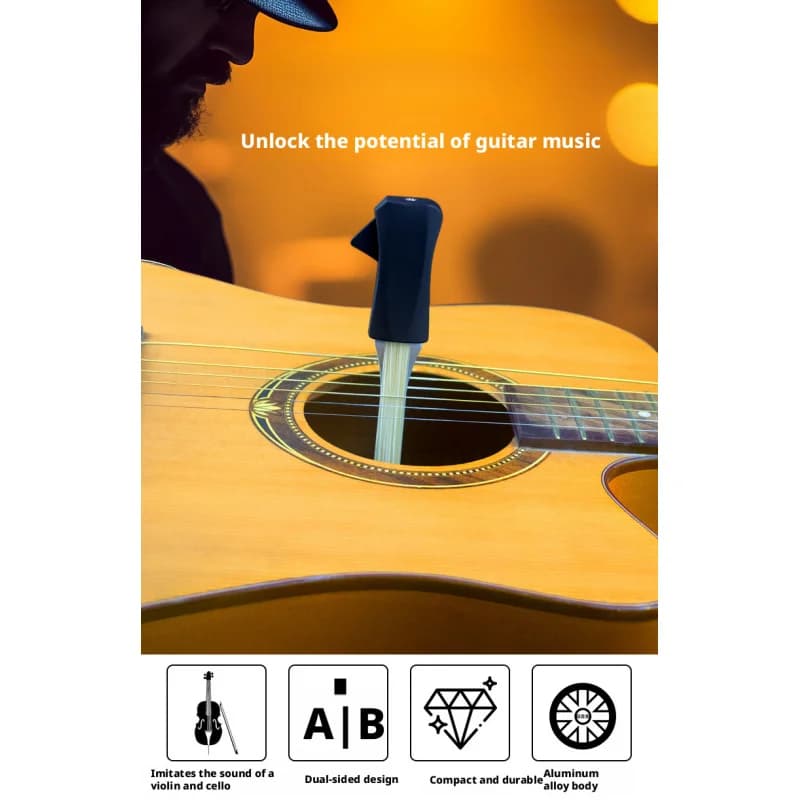 Arco per Chitarra Picasso, Accessorio per Strumenti a Corda Fatto a Mano con Plettri Integrati per Chitarra Acustica e Classica, Violino