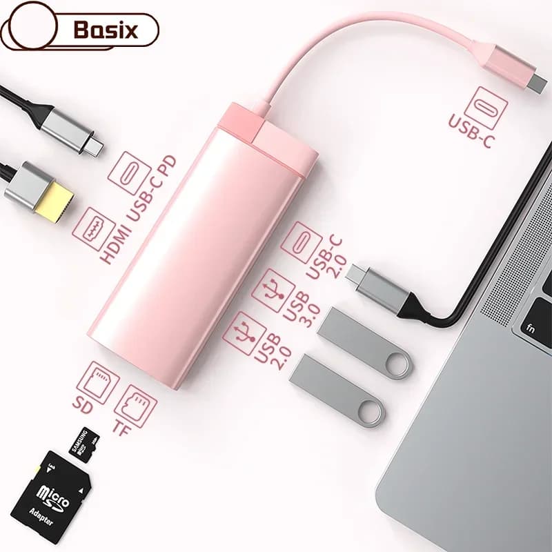 USB C HUB type C to HDMI compatible 7 in 1 4K 30HZ type C for Lenovo Xiaomi Air Macbook Air M1 M2Pro adapter