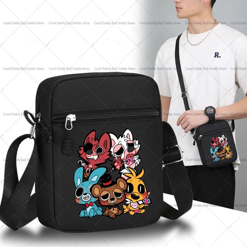 Borsa a tracolla con stampa Cartoon FNAF Uomo Donna Borse a tracolla Borsa a tracolla Five Night At Freddy Satchel Pouch Custodia per cellulare