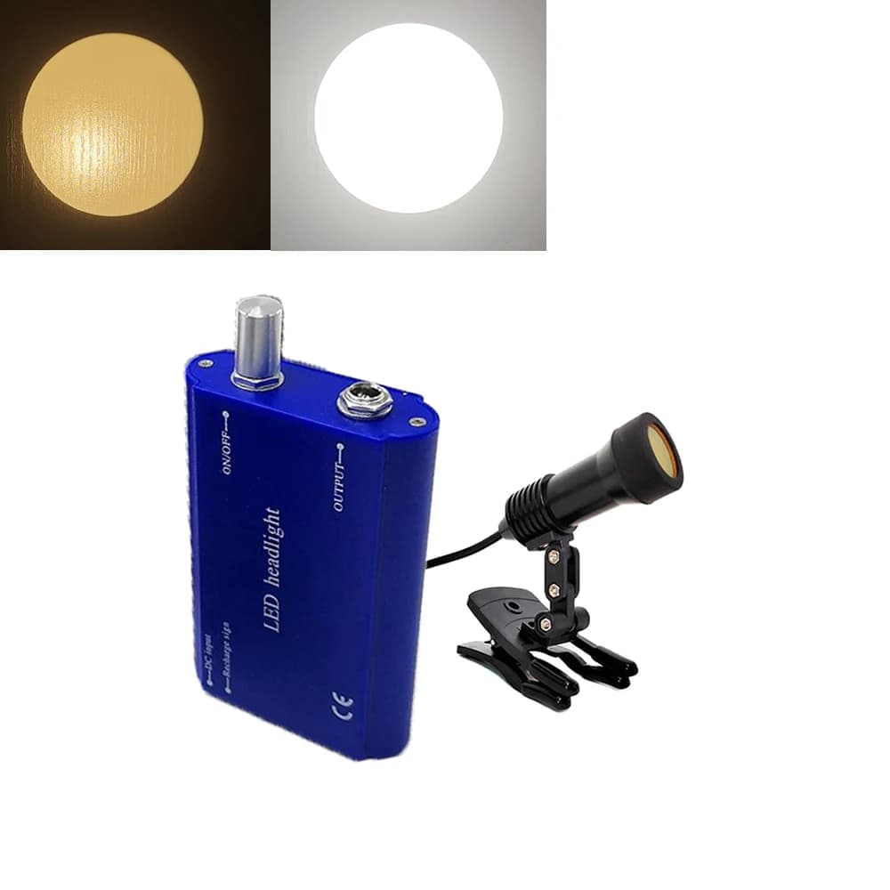 LED Dental Head Light Lamp Wired Led Headlight 3W 5W Surgical Lamp for Dental Loupes Yellow Filter