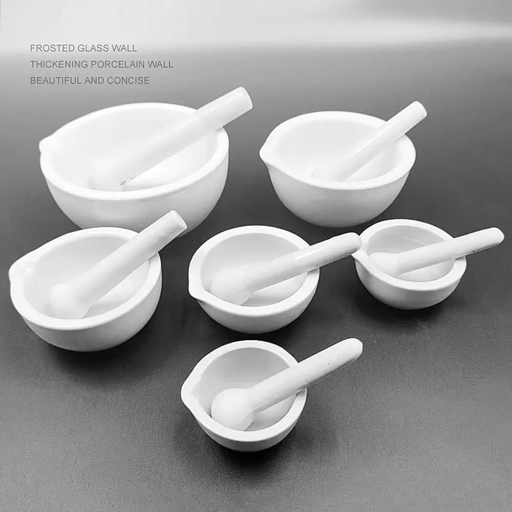Cooking Baking Gift Idea White Ceramic Grinder Non-Slip Base Eco-Friendly Mortar and Pestle Set Spice Herb Grinder Kitchen Tool