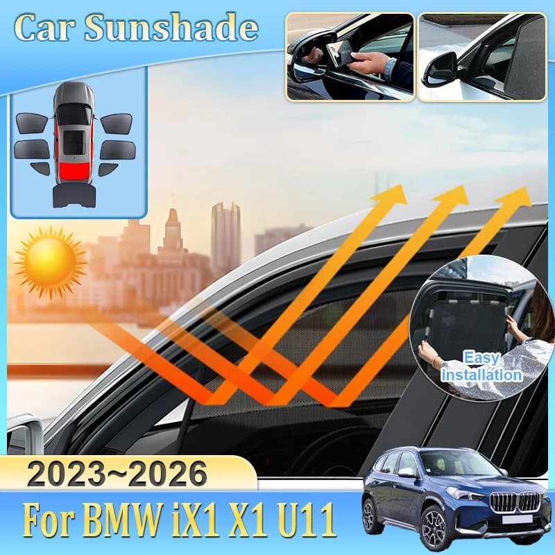 Parasole per Finestrini Auto per BMW iX1 X1 U11 2023-2026, Tenda a Rete Anti-UV Isolante Termico per Parabrezza, Accessori Auto