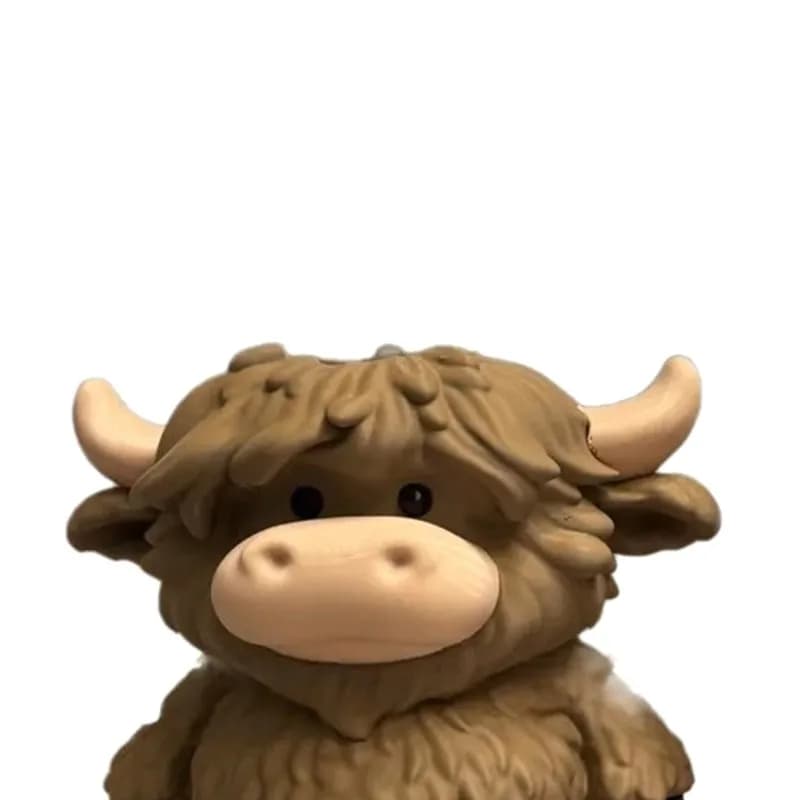 ABKY-Dispenser di Sapone a Forma di Mucca Highland - Accessorio da Bagno Creativo in Resina 3D