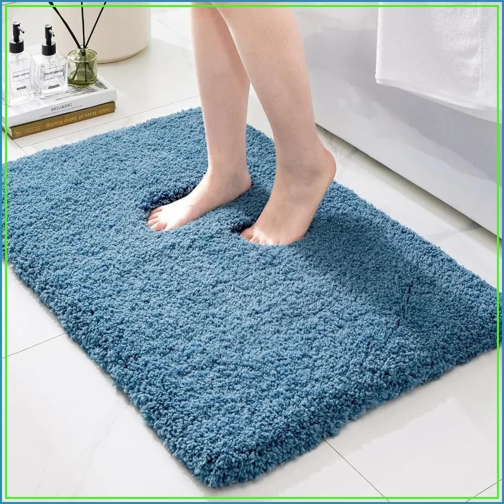 Ultra Thick Soft Microfiber Absorbent Bath Mats, Non Slip Washable Bathroom Rugs 32x20, Fluffy Floor Carpet for Tub & Shower