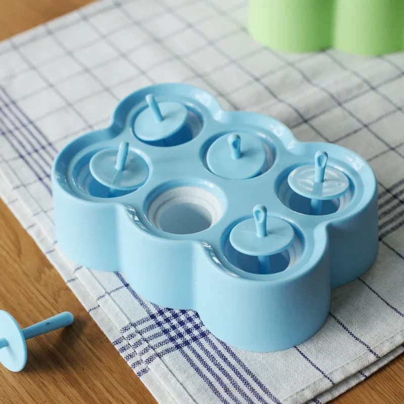 Stampo in silicone per gelato da 6 pezzi per bambini Mini stampo per ghiaccioli fai-da-te, bastoncino modello ghiacciolo fatto in casa, palla per gelato, griglia per ghiaccio