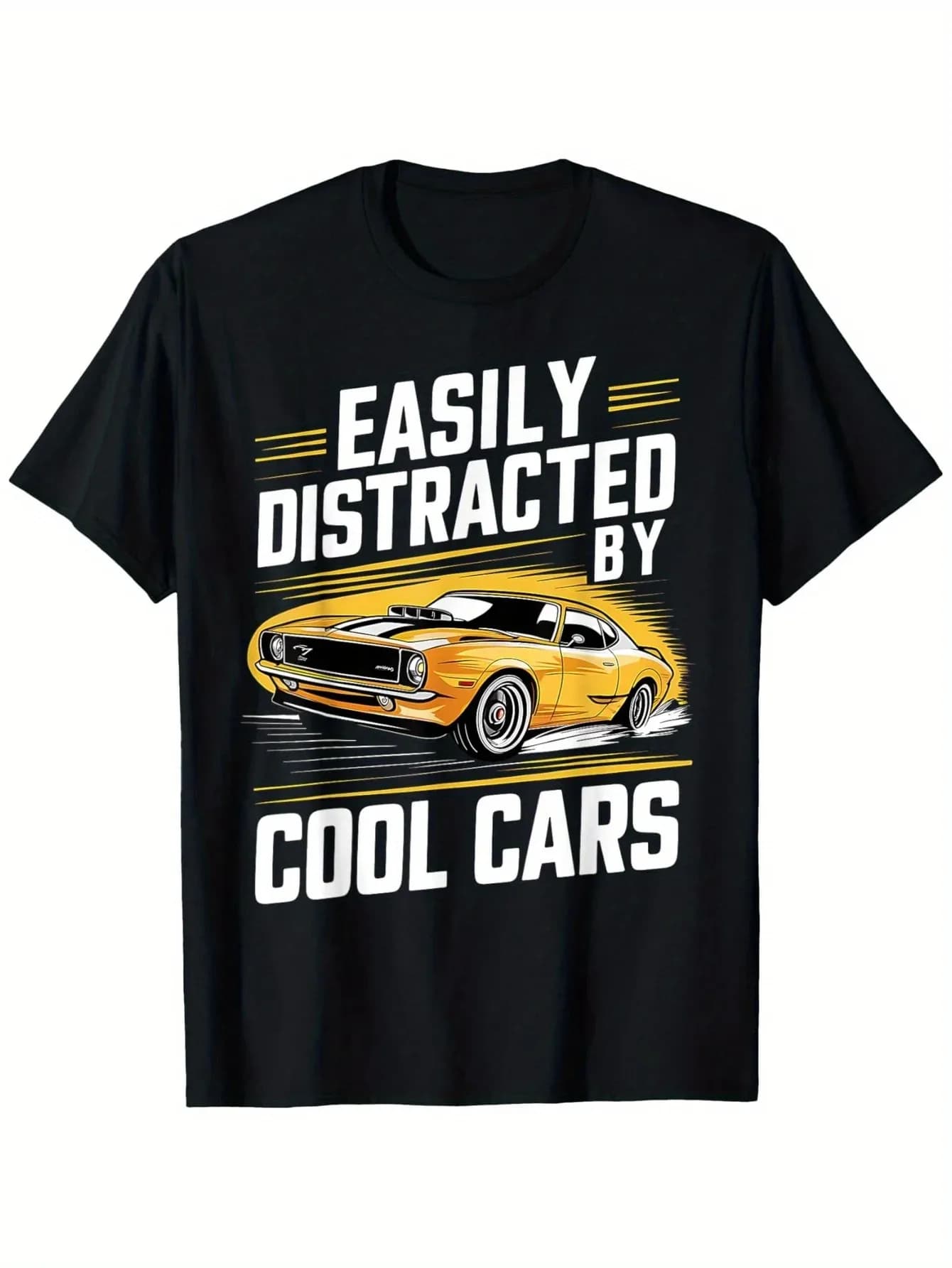 T-shirt "Facilmente distratto dalle auto fantastiche" - 100% cotone S-XXXL, regalo per appassionati di muscle car