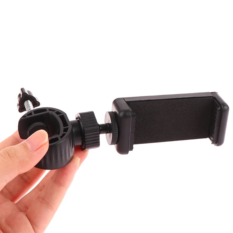 Staffa per telefono Clip di supporto per cellulare mobile per tutti gli smartphone Supporto per telefono Supporto per microfono Supporto per treppiede