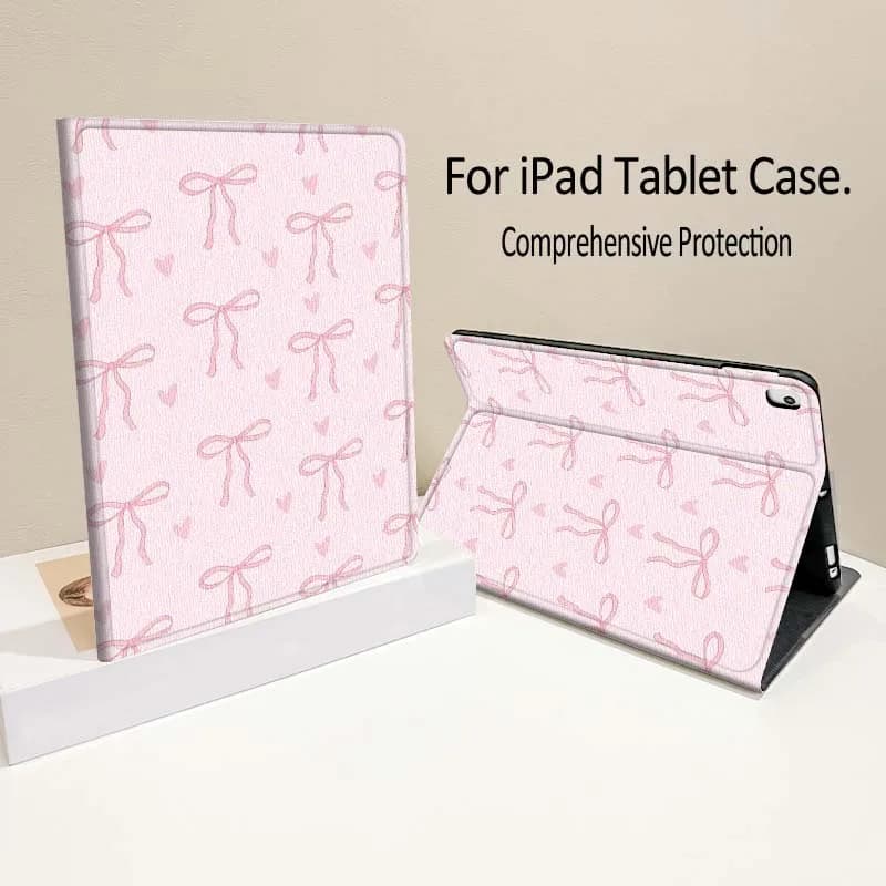Artistic Pink Bow Soft For iPad Pro Air mini 7 6 5 4 11th 10th 7th 6th 5th Inch Tablet Case