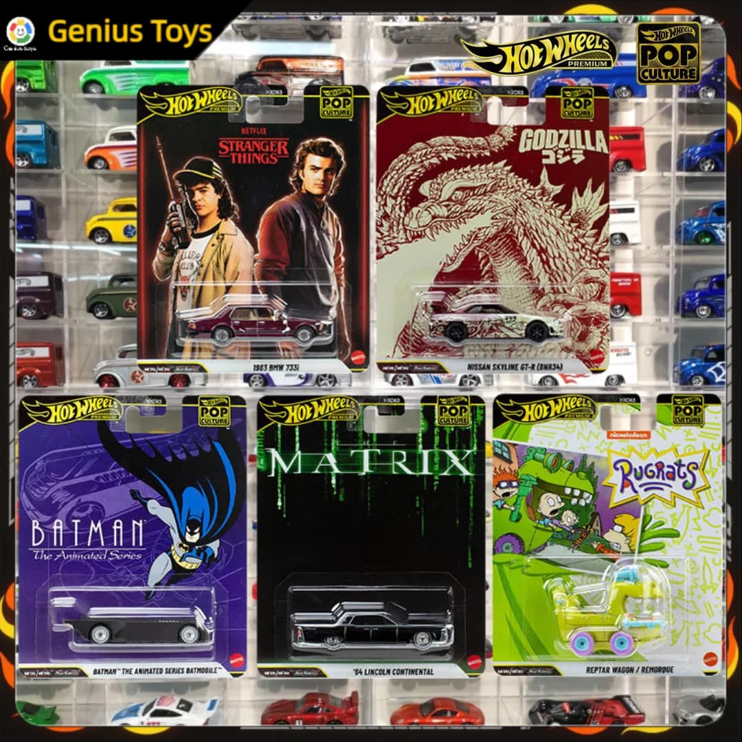 Ultime Hot Wheels Premium Pop Cultural Lega 1:64 Diecast Car Nissan GTR34 Lincoln Continental BMW Giocattolo da collezione Modello di veicolo