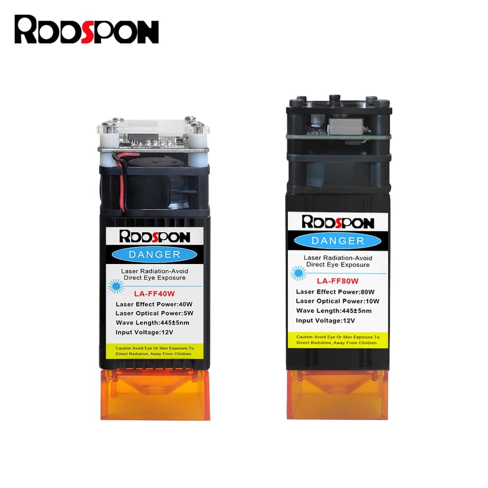 RDDSPON 40W 80W Modulo Laser 450nm Luce Blu Per CNC Router di Legno Macchina da Taglio per Incisione Laser Strumento di Intaglio FAI DA TE Testa del Incisore