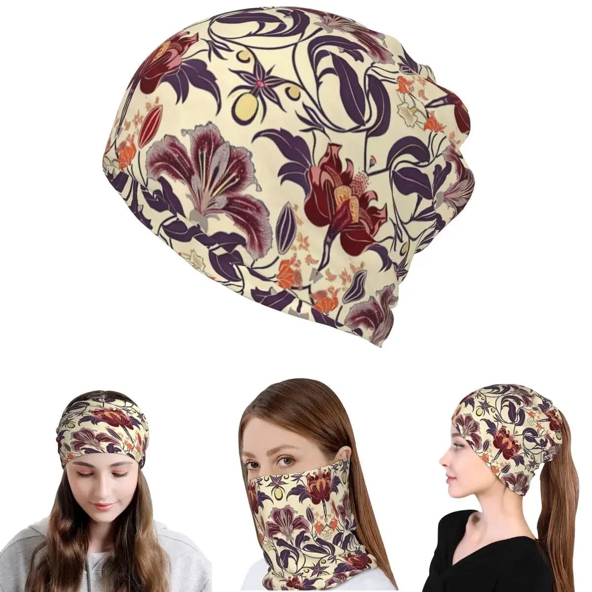 William Morris Bullerswood Bandana Neck Cover Face Scarf Warm Headband Beanies Hat for Men Women Adult Breathable