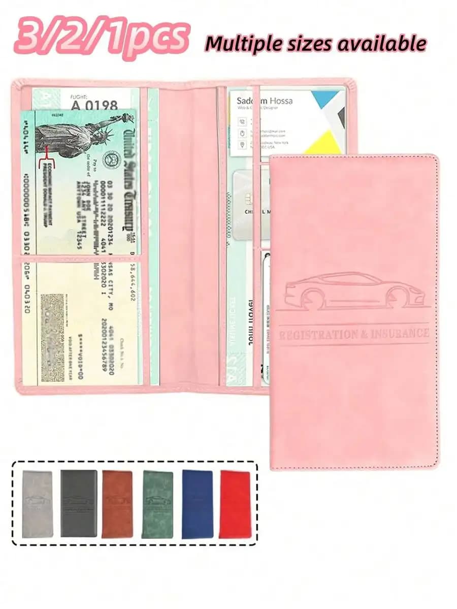 1 Pezzo Porta Documenti Auto in Pelle PU, Custodia per Libretto di Circolazione e Assicurazione, Organizzatore per Vano Portaoggetti, Portadocumenti per Auto e Camion