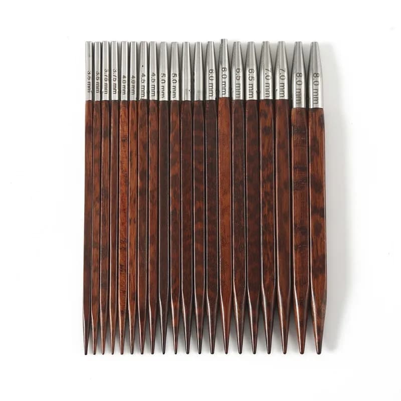 Hand-polished serpentine wood square knitting set with detachable ring needle sweater needle set