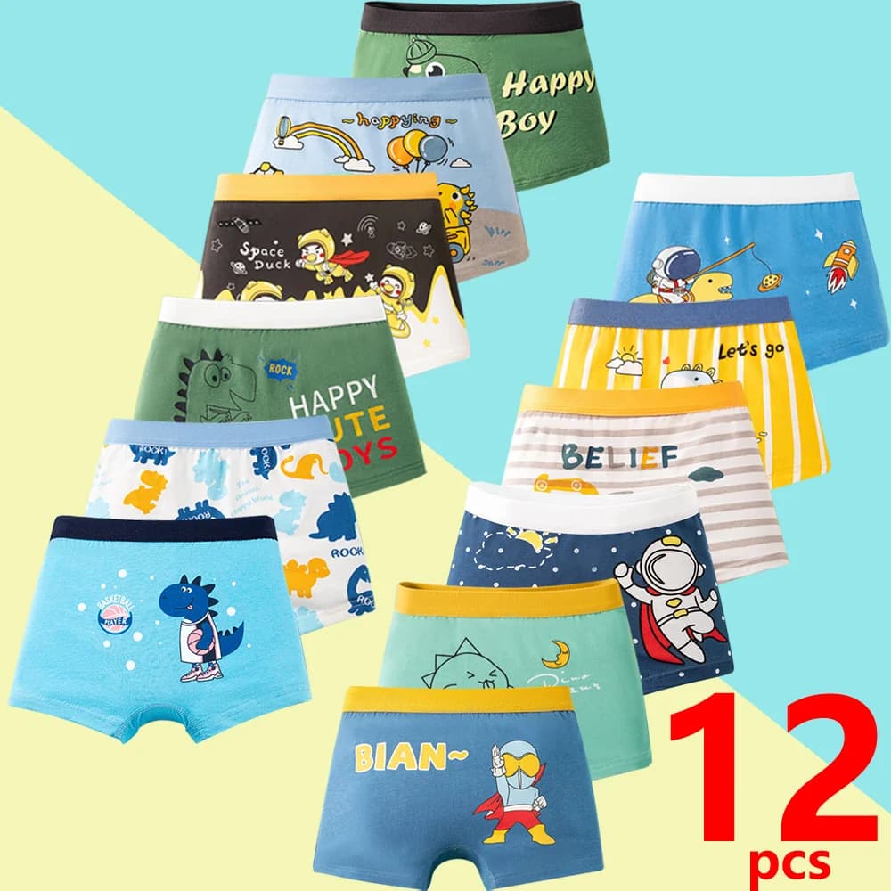 1/4/8/12 Pz/pacco Ragazzi Boxer Slip Per Bambini Biancheria Intima di Cotone Baby Boy Mutande Adolescente Cartoon Stampa Morbida Mutandine Per Bambini 4-12Y