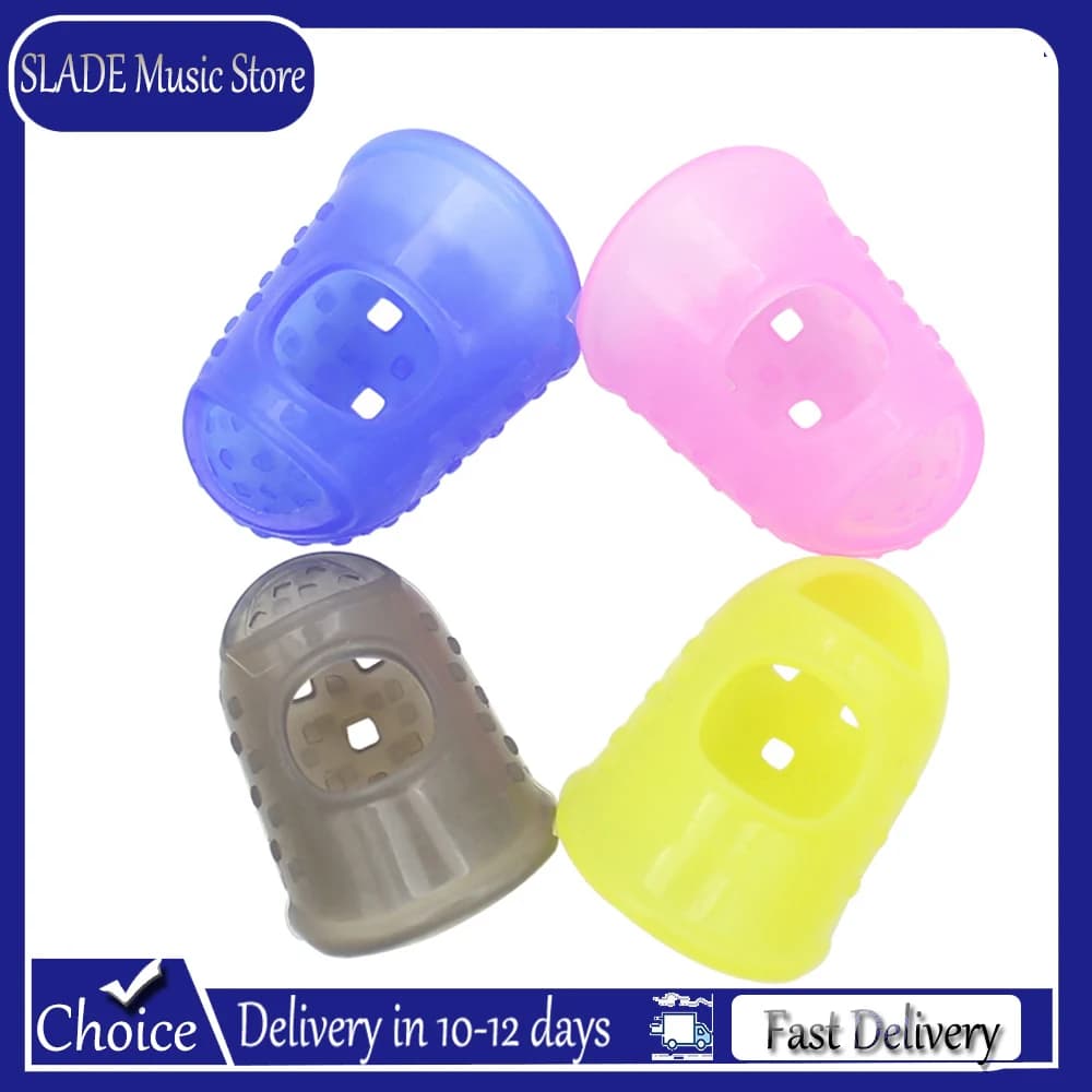 4 Pezzi Protezioni per Dita in Silicone per Chitarra, Ukulele, Basso - Protezioni per Dita Sinistre - Accessori per Chitarra