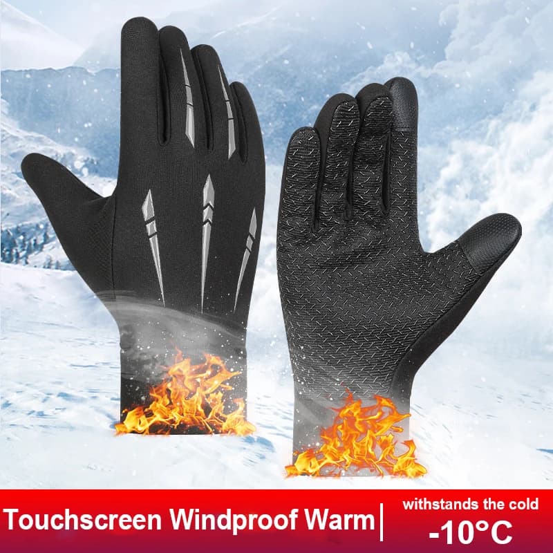 Men's Thermal Cycling Gloves Winter Touchscreen Anti-slip Fishing Gloves Windproof Pendolarism Daily Water Repellent Delivery Pilot