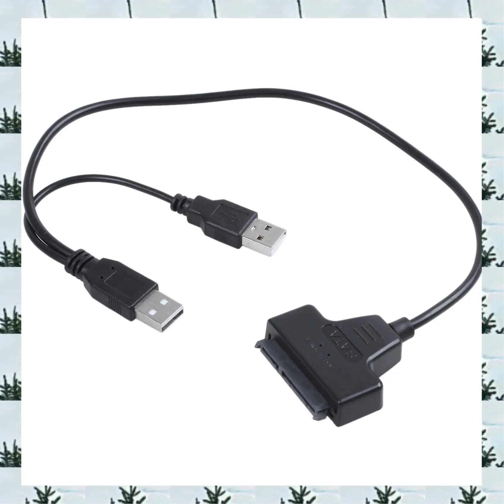Cavo adattatore ABLG 2X da USB 2.0 a SATA 48 cm per HDD SSD esterno da 2,5 pollici