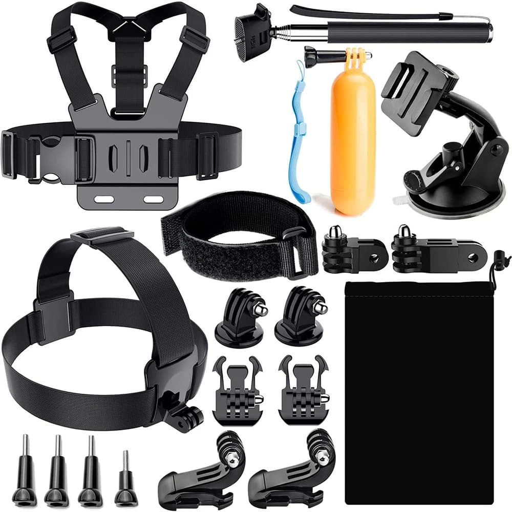 Set Head Chest Strap Mount Selfie Stick Buoyancy Stick Suction Cup For GoPro SJCAM AKASO Insta360 Osmo Action Camera Accessories