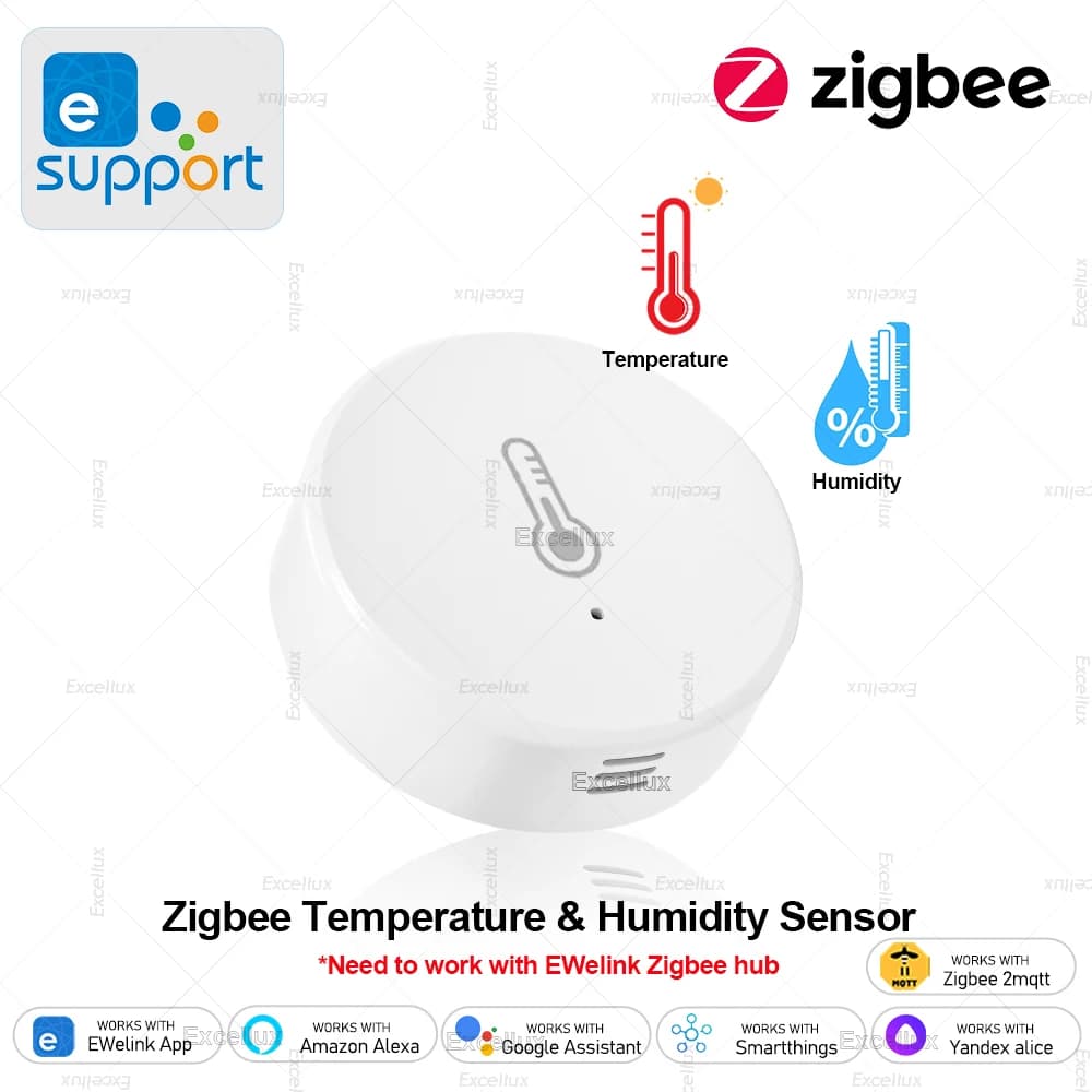 EWelink Smart Zigbee Sensore di umidità della temperatura Controllo app Termometro interno Monitor Domotica Funziona con Alexa Google